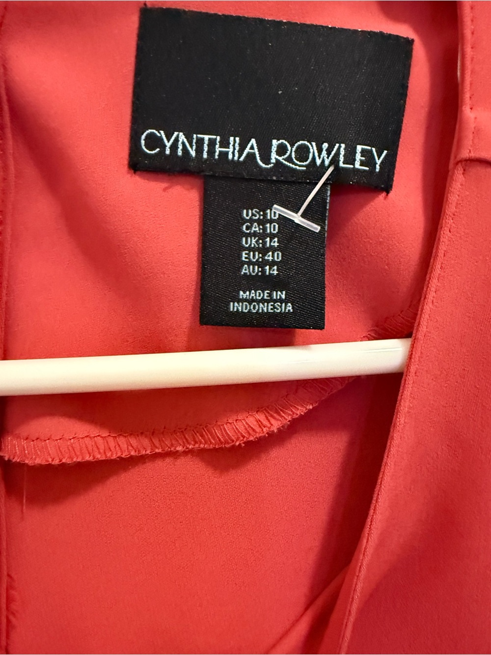 Cynthia Rowley Coral Pink Shift Dress Size 10 Drop Waist Pockets Short Sleeve - Picture 6 of 6